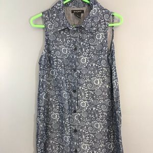 Project Long Indigo/White Sleeveless  Size S
